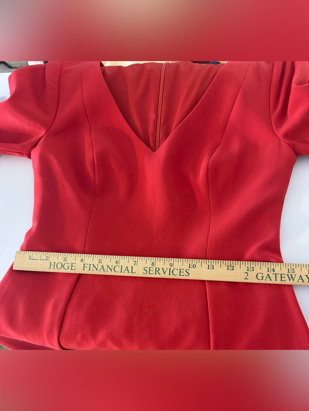 Black Halo Red Adrienne Sheath Dress 3/4 Sleeve Size 10 - Picture 12 of 15